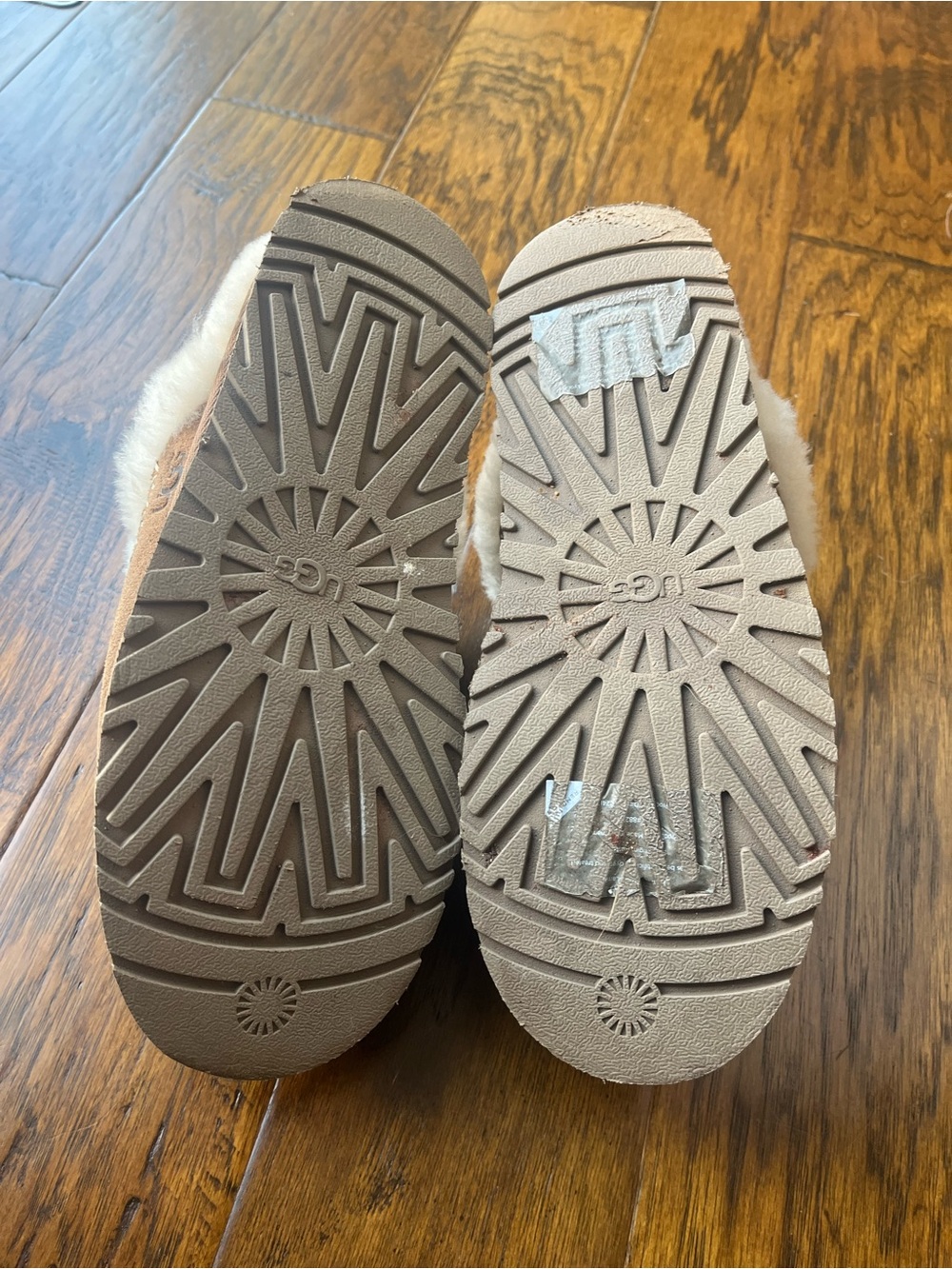 UGG  Chestnut Suede Shearling-Lined Moccasin Slippers - Picture 2 of 11